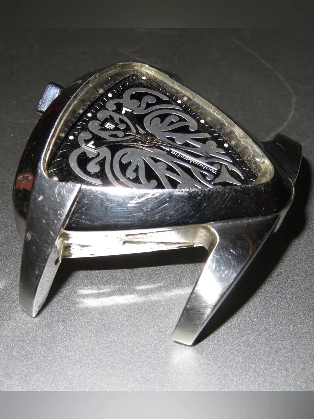 TechnoMarine Maori Rare Tribal Triangle 39mm Case Swiss Watch No Crystal New Bat